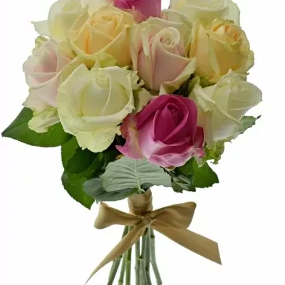 Kytica 10 ruží AVALANCHE PASTEL MIX