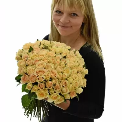 Kytica 100 bielych ruží ANGELA 40cm