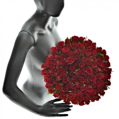 Kytice 100 červených růží MANDY 40cm