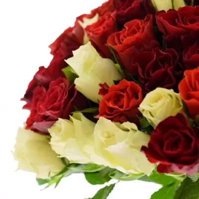 Kytice 100 ks míchaných růží ALISA 35cm