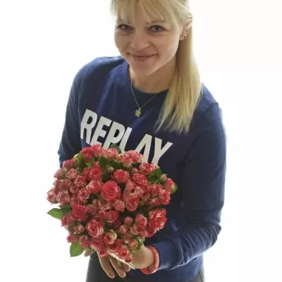 Kytica 100+ kvetov ruží FIREWORKS 50cm