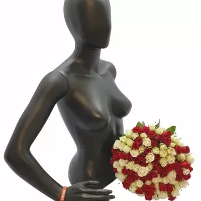 Kytica 100 miešaných ruží AGATHA 40cm