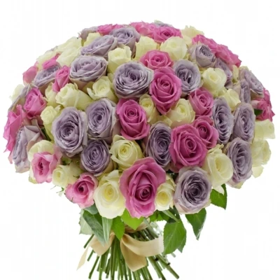 Kytice 100 míchaných růží LIGHT LORRIESS