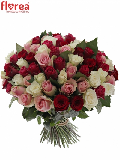 Kytice 100 míchaných růží RADWAN 40cm