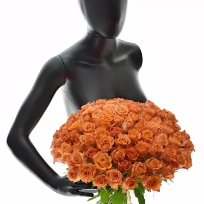 Kytica 100 oranžových ruží JULISCHKA 40cm