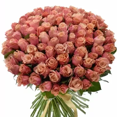 Kytice 100 oranžových růží LEXSON 50cm