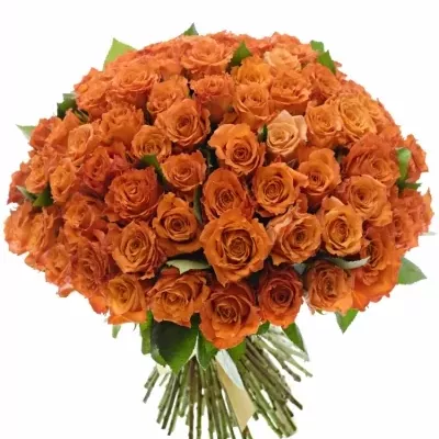Kytice 100 oranžových růží Mpesa 40cm