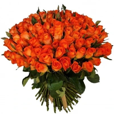 Kytice 100 oranžových růží TROPICAL AMAZONE