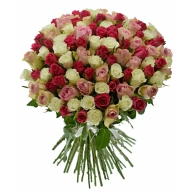 Kytice 100 růží MIX PINK