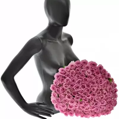 Kytica 100 ružových ruží AQUA 40cm