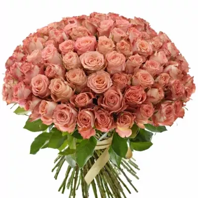 Kytice 100 růžových růží PINK SILK 40cm
