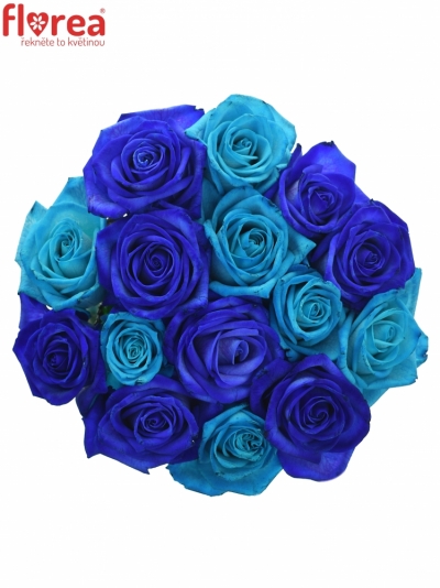 Míchaná kytice 15 ks BLUE ADRIANA 60cm