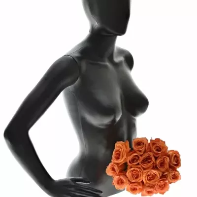 Kytice 15 oranžových růží COPACABANA 50cm