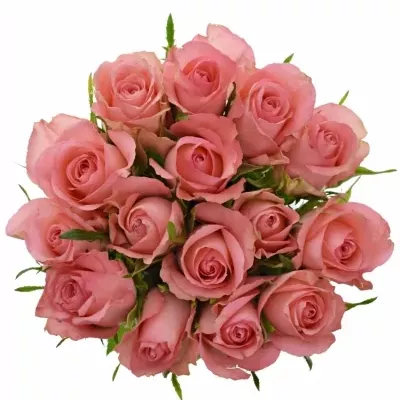 Kytice 15 růžových růží DEKORA 50cm