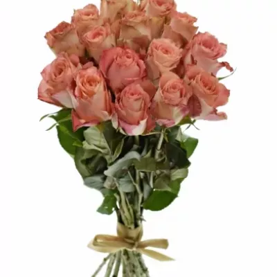 Kytice 15 růžových růží PINK SILK 40cm