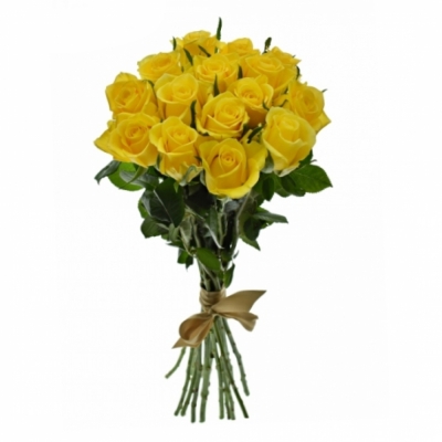Kytice 15 žlutých růží JACKPOT