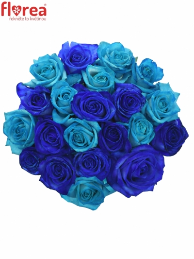 Míchaná kytice 21 ks BLUE ADRIANA 60cm