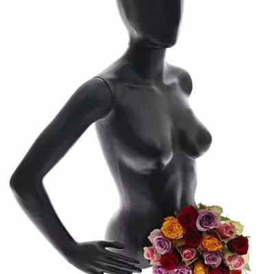 Kytice 21 míchaných růží MIRIAM 35cm