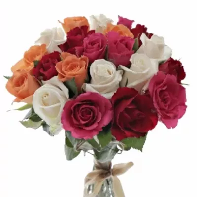 Kytice 21 míchaných růží SEVASTIANOS 40cm