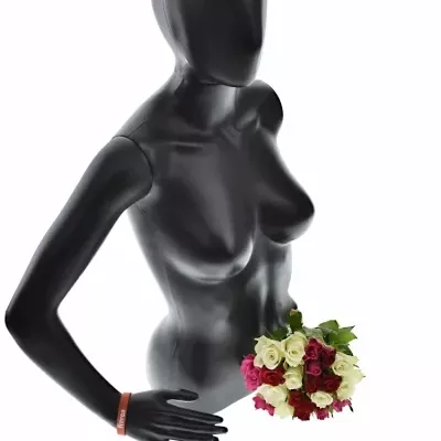 Kytice 21 míchaných růží WHITE GRACIANA 35cm