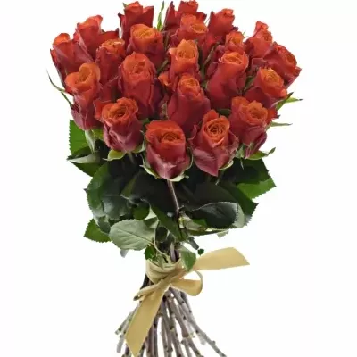 Kytica 21 oranžovočervených ruží ESPANA 40cm
