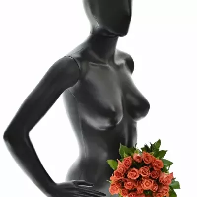 Kytice 21 oranžových růží SIMBA 50cm