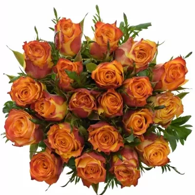 Kytice 21 oranžových růží SOMBRERO 40cm
