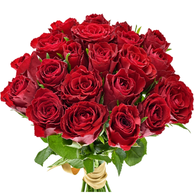 Kytice 21 rudých růží MADAM RED 35cm