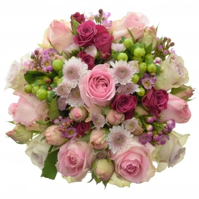 Míchaná kytice 22 vícebarevných květin CHARISMA 35 cm