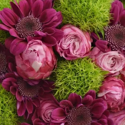 Kytice 24 míchaná PURPLE ROBBA 40cm ø25cm