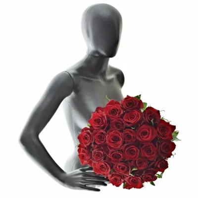 Kytica 25 luxusných ruží EVER RED 60cm