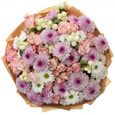 Míchaná kytice 25 vícebarevných květin STELLER 40 cm