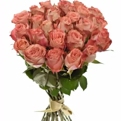 Kytice 25 růžových růží PINK SILK 40cm