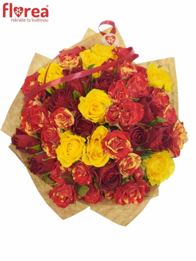 Kytice 25 míchaných růží CLEA 40cm