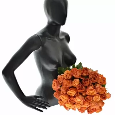 Kytice 35 oranžových růží CLARENCE+ 60cm