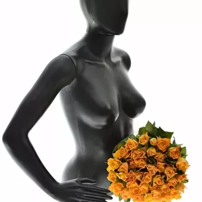 Kytice 35 oranžových růží MARIE-CLAIRE! 60cm