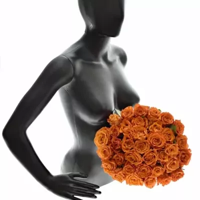 Kytice 35 oranžových růží Mpesa 60cm