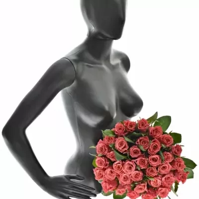 Kytice 35 růžových růží PINK TACAZZI