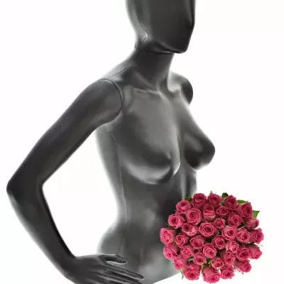 Kytice 35 růžových růží WINK 40 cm