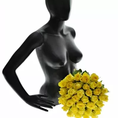 Kytice 35 žlutých růží Penny Lane 50cm