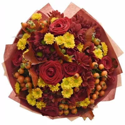 Míchaná kytice 36 ks AUTUMNALA 40cm ø25cm