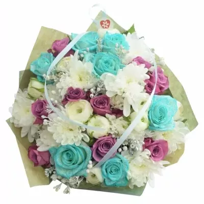 Míchaná kytice 37 ks APOLLONIA ø25cm