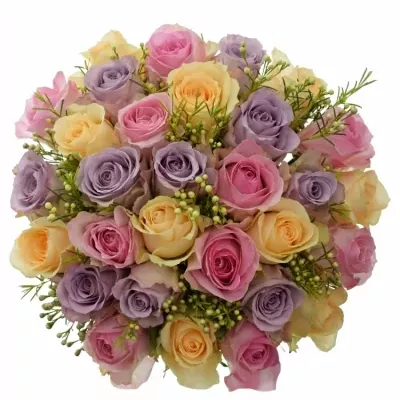Míchaná kytice 37 vícebarevných květin SUFA 40 cm