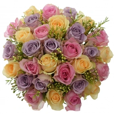 Míchaná kytice 37 vícebarevných květin SUFA 40 cm