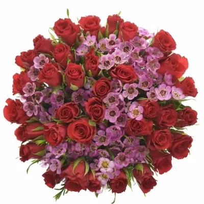 Míchaná kytice 45 vícebarevných květin BRIDGET 50 cm