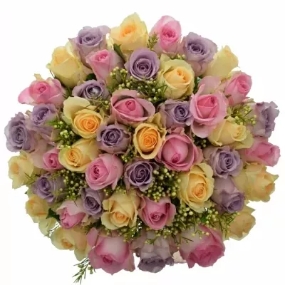Míchaná kytice 53 vícebarevných květin SUFA 40 cm