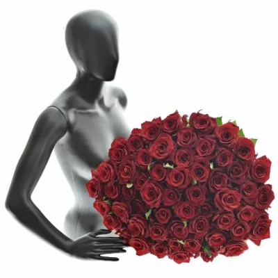 Kytice 55 luxusních růží EVER RED