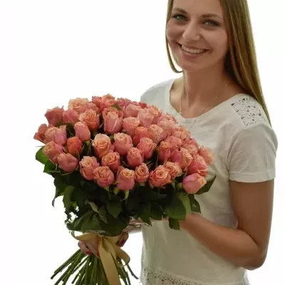 Kytice 55 oranžových růží LEXSON 50cm