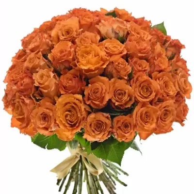 Kytice 55 oranžových růží Mpesa 40cm