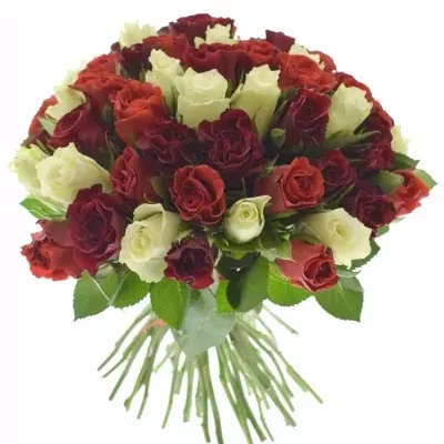 Kytice 55 růží míchaná ADIRA 30cm